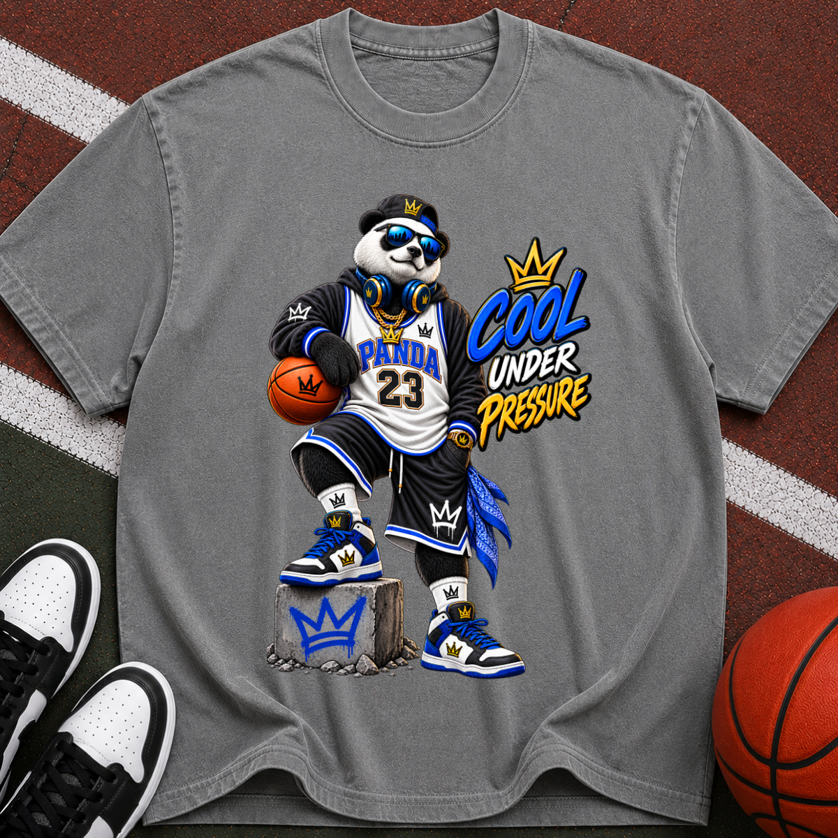 Cool Under Pressure Basketball Panda T-Shirt