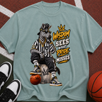 Basketball Zebra Graphic T-Shirt — “Wisdom Sees What Pride Misses” Streetwear Tee