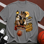 Vintage Owl Basketball T‑Shirt — “Quiet Minds Make Great Moves”