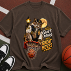 Vintage Owl Basketball T‑Shirt — “Quiet Minds Make Great Moves”