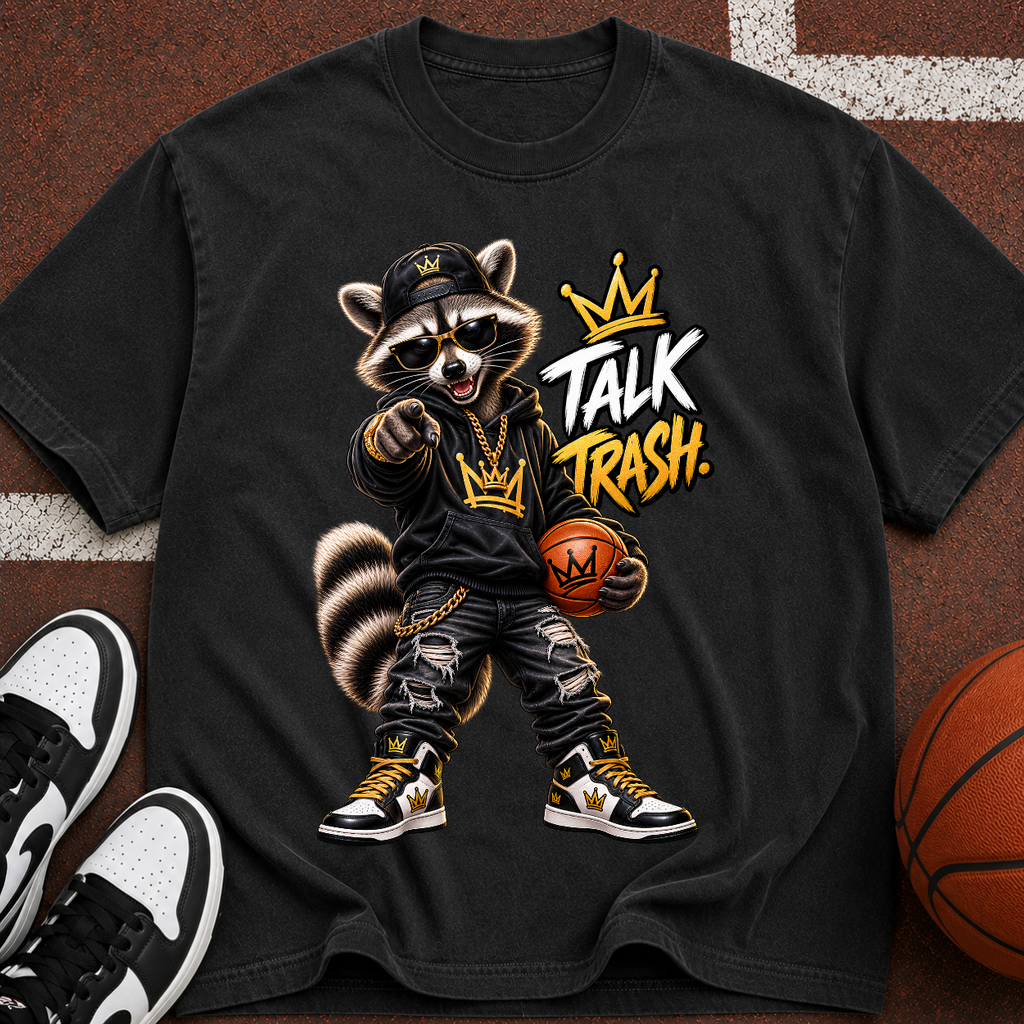 Talk Trash Raccoon Basketball T-Shirt