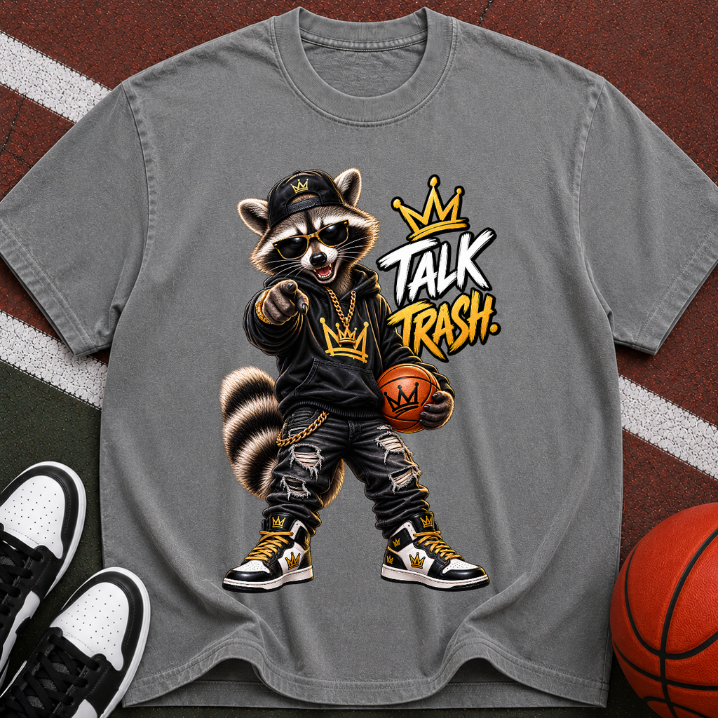 Talk Trash Raccoon Basketball T-Shirt