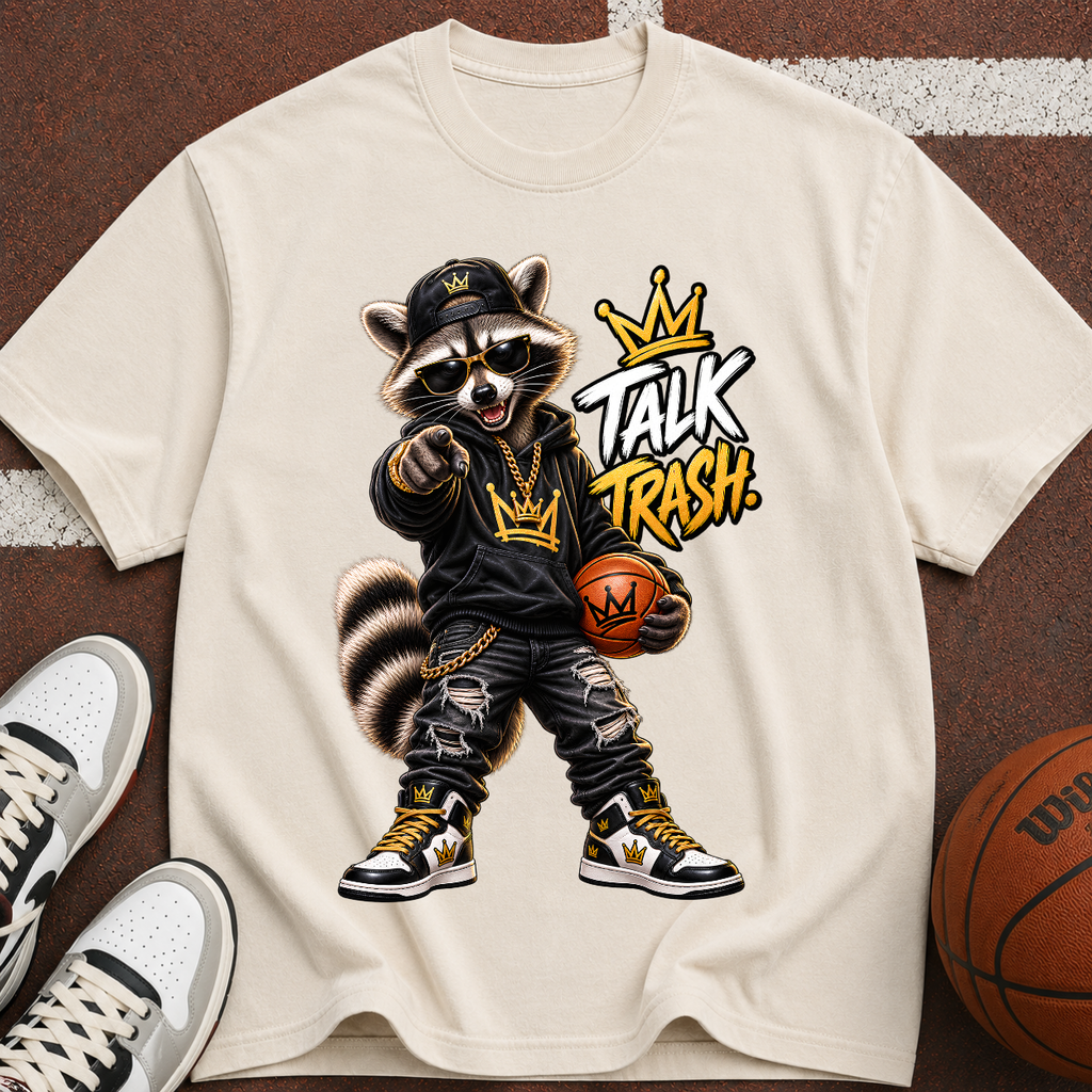 Talk Trash Raccoon Basketball T-Shirt