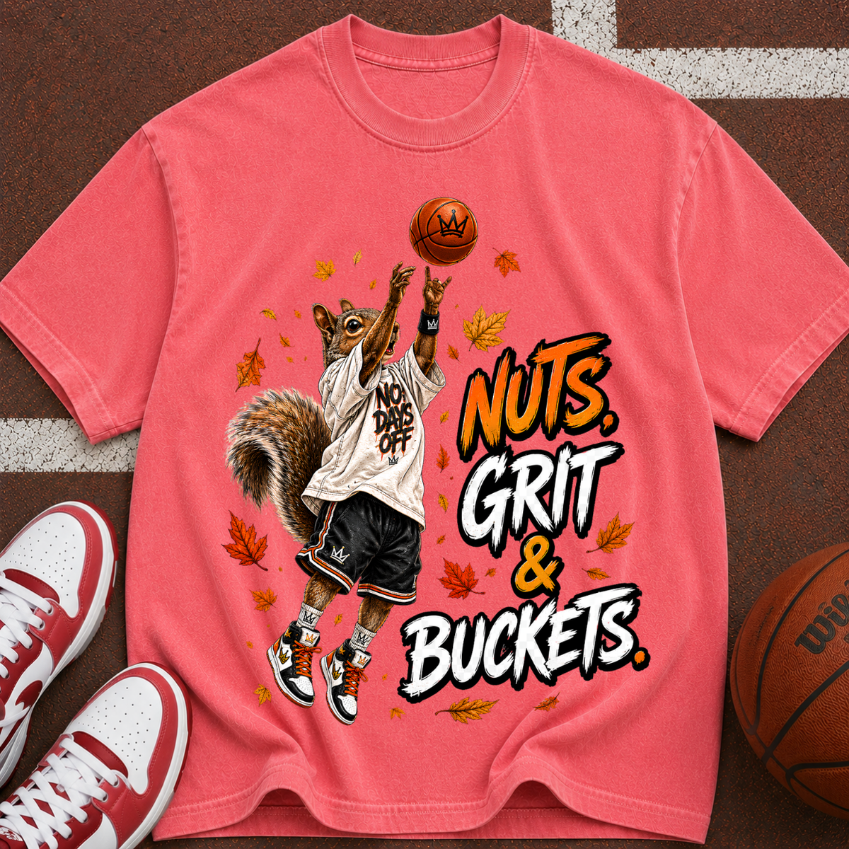 Nuts, Grit & Buckets Basketball Graphic Tee