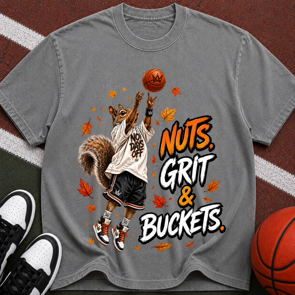 Nuts, Grit & Buckets Basketball Graphic Tee