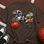 Hustle & Heart Basketball Raccoon T-Shirt