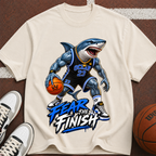 Shark Basketball Tee — "Fear the Finish" Graphic T-Shirt