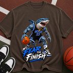 Shark Basketball Tee — "Fear the Finish" Graphic T-Shirt