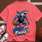 Shark Basketball Tee — "Fear the Finish" Graphic T-Shirt