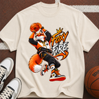 Foxy Fire Basketball Graphic T-Shirt — Streetwear Fox Mascot Tee