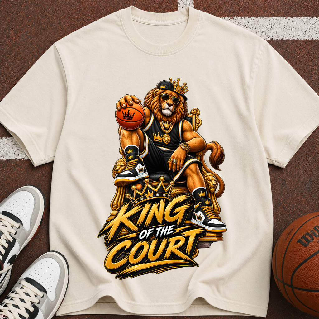 King of the Court Basketball T-Shirt — Lion Basketball Graphic