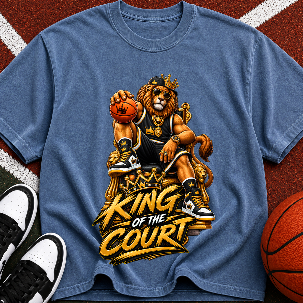 King of the Court Basketball T-Shirt — Lion Basketball Graphic