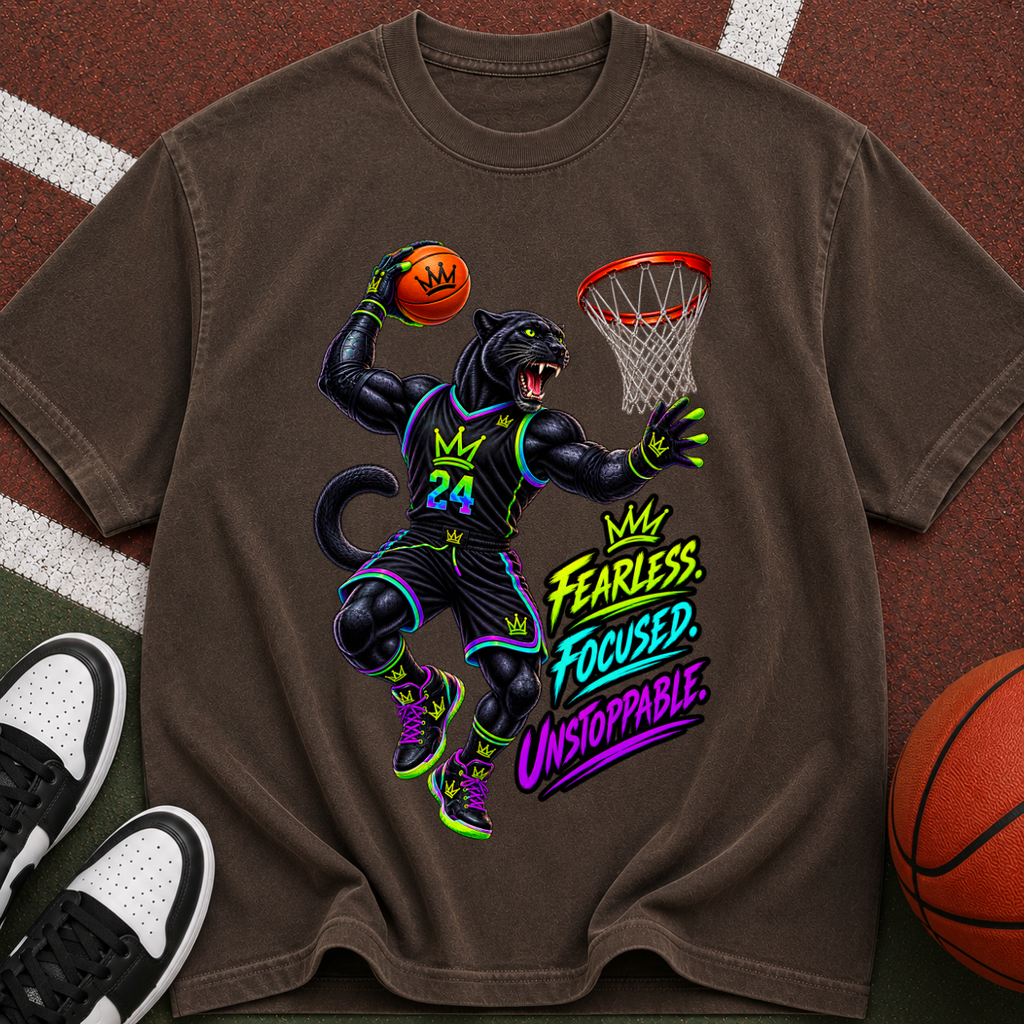 Panther Dunk Basketball T-Shirt — "Fearless, Focused, Unstoppable"
