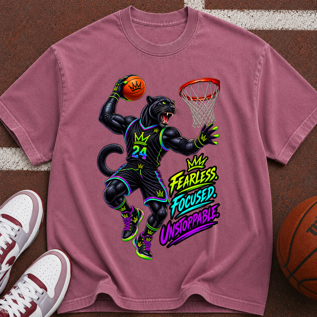 Panther Dunk Basketball T-Shirt — "Fearless, Focused, Unstoppable"