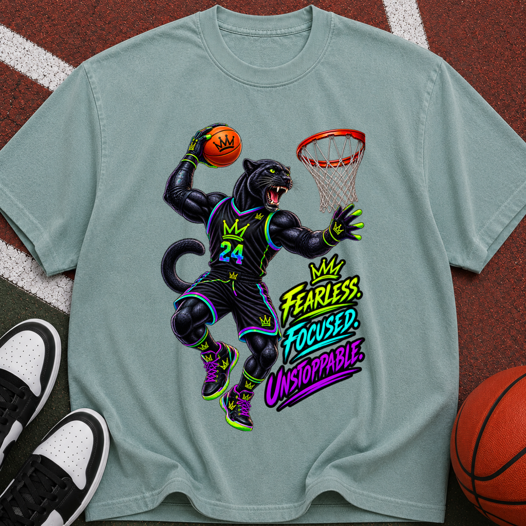 Panther Dunk Basketball T-Shirt — "Fearless, Focused, Unstoppable"