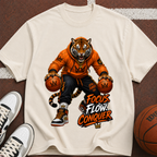 Tiger Basketball Tee — "Focus Flow Conquer" Motivational Sports T-Shirt
