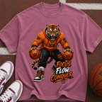 Tiger Basketball Tee — "Focus Flow Conquer" Motivational Sports T-Shirt