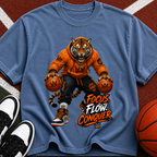 Tiger Basketball Tee — "Focus Flow Conquer" Motivational Sports T-Shirt