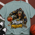 Strength Under Pressure Basketball T-Shirt — Dino Hoop Graphic Tee