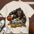 Strength Under Pressure Basketball T-Shirt — Dino Hoop Graphic Tee