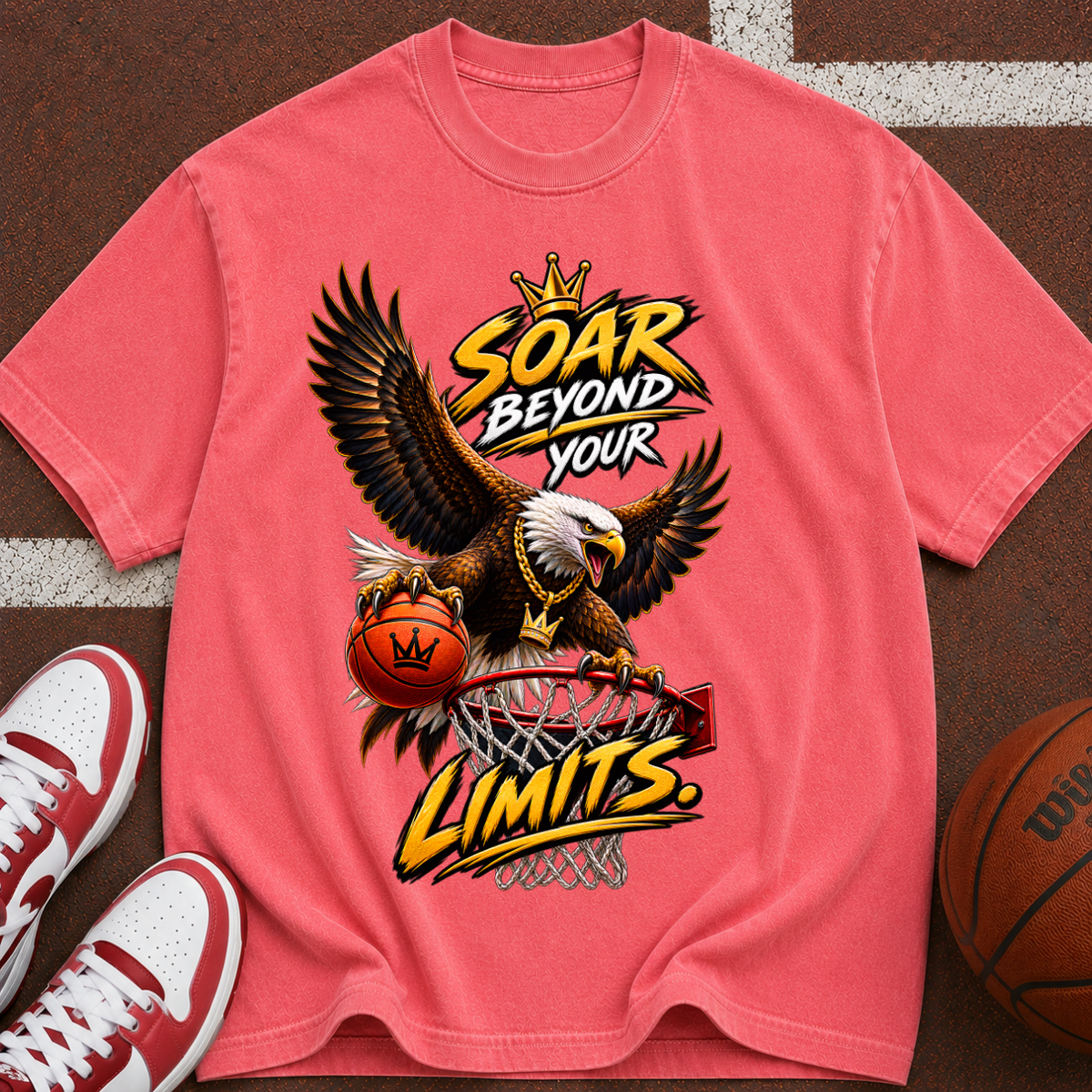 Eagle Basketball T-Shirt — "Soar Beyond Your Limits" Motivational Tee