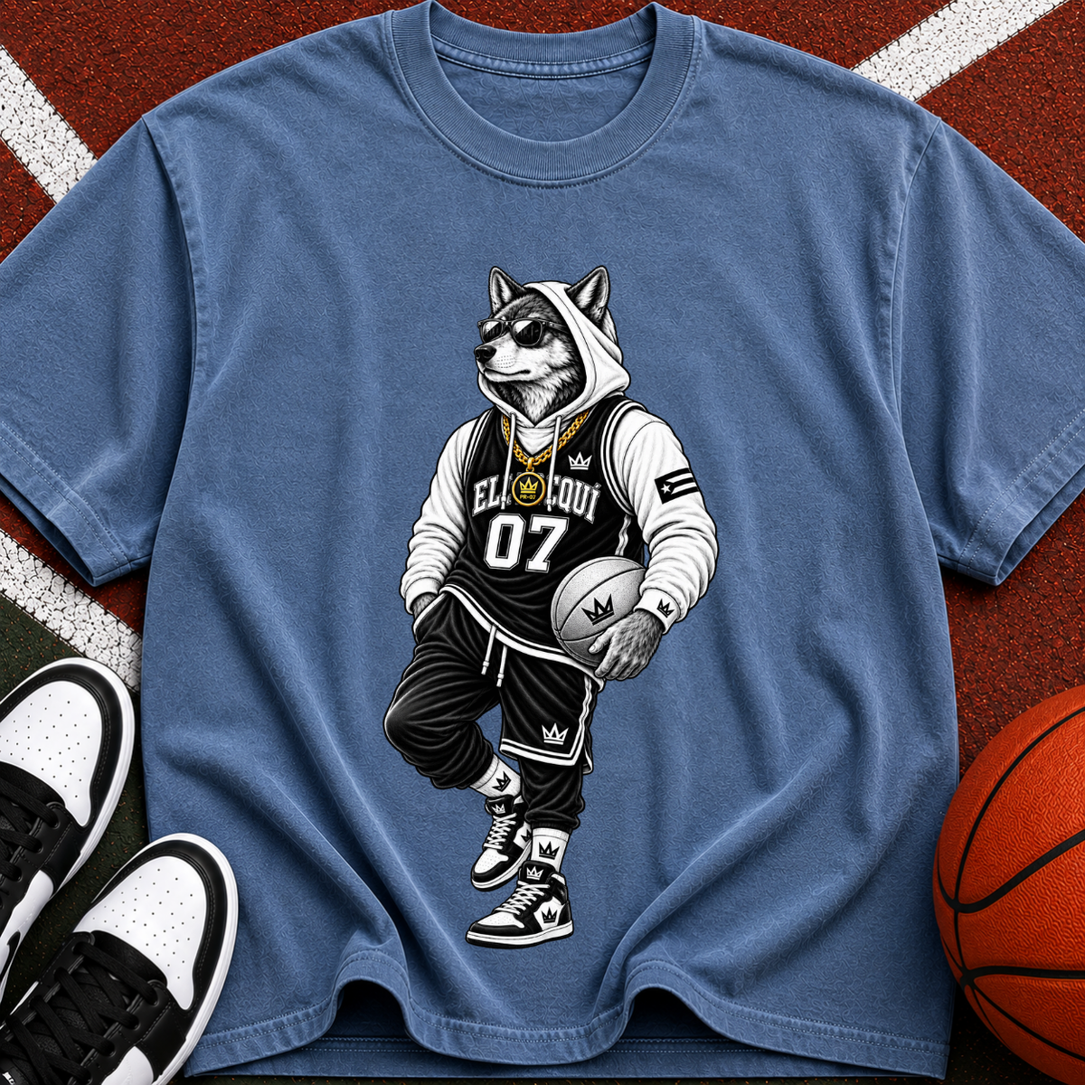 Basketball Graphic T‑Shirt — Retro Animal Streetwear Tee