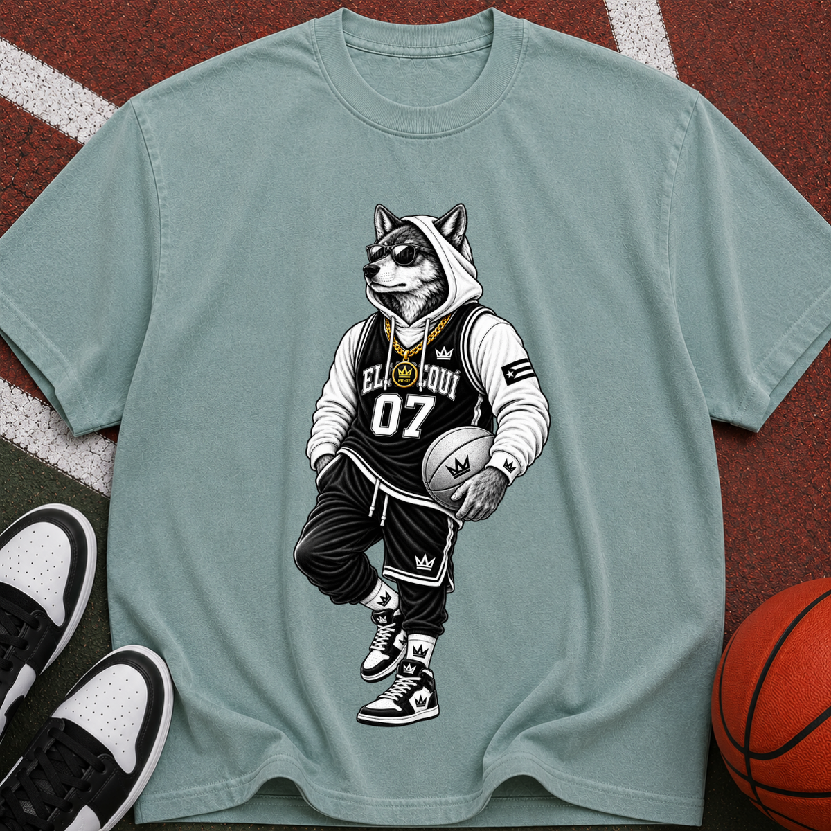 Basketball Graphic T‑Shirt — Retro Animal Streetwear Tee