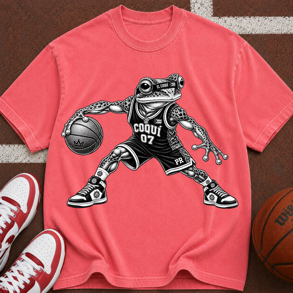 Basketball El Coqui Graphic T-Shirt — 'Coqui 07' Retro Sports Tee