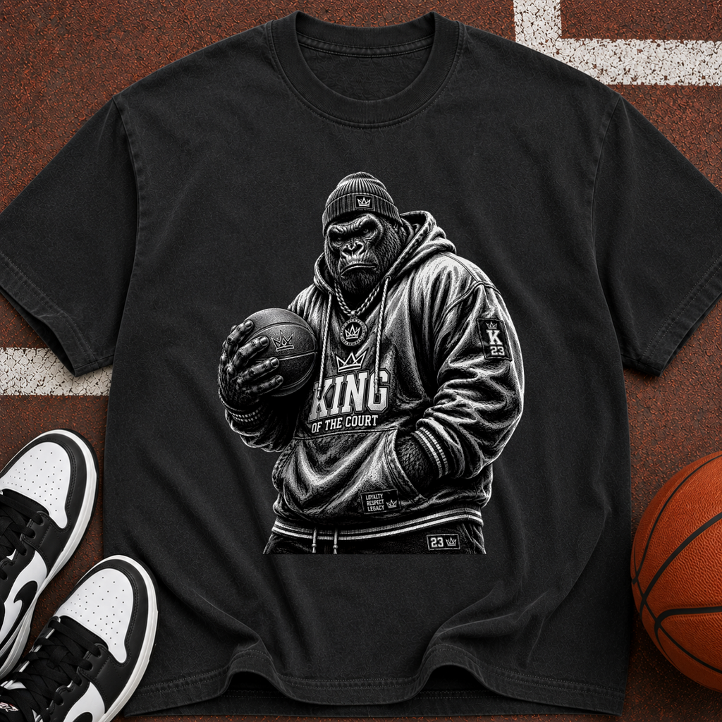 King Gorilla Basketball T-Shirt — Streetwear Graphic Tee
