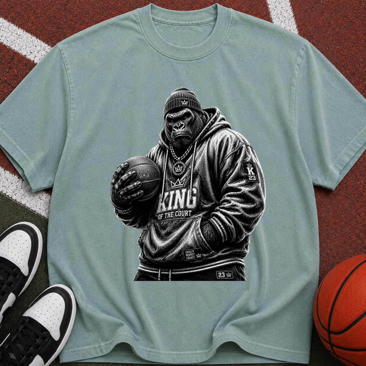 King Gorilla Basketball T-Shirt — Streetwear Graphic Tee