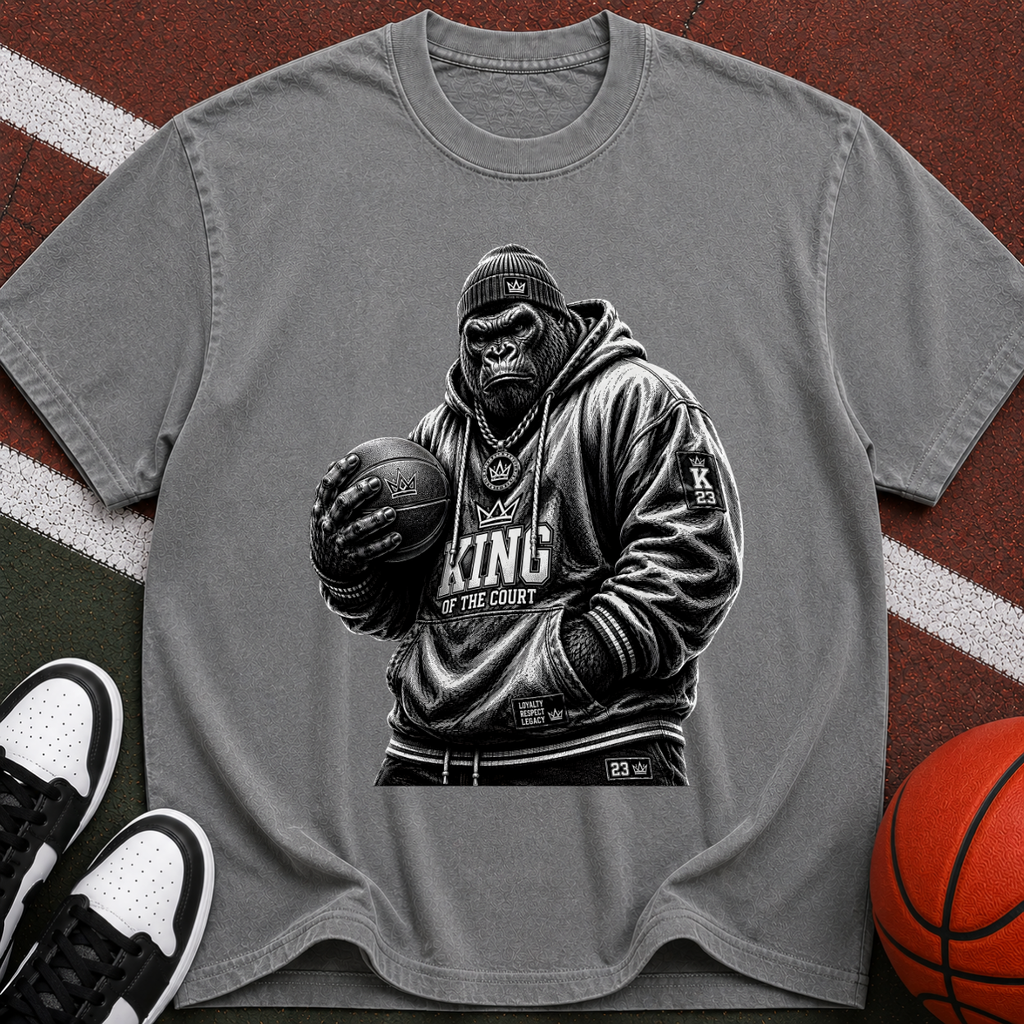 King Gorilla Basketball T-Shirt — Streetwear Graphic Tee