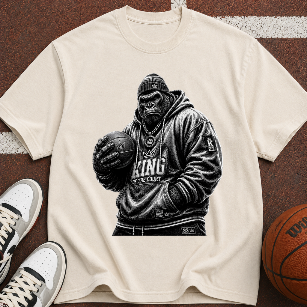 King Gorilla Basketball T-Shirt — Streetwear Graphic Tee