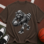 Raccoon Basketball Player Tee — Vintage-Style Sports Graphic T-Shirt