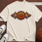 Sun Aztec Tribal T-Shirt — Vintage Orange Graphic Tee