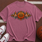 Sun Aztec Tribal T-Shirt — Vintage Orange Graphic Tee