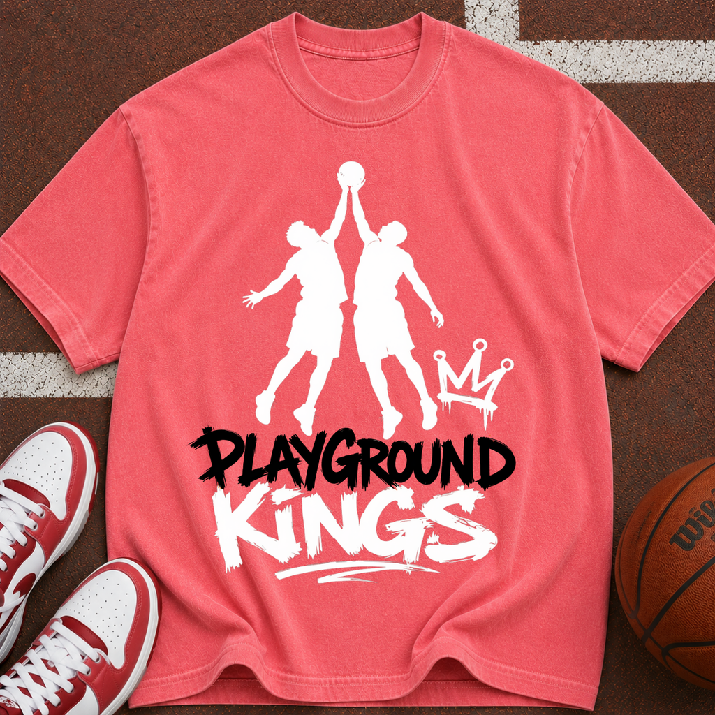 Playground Kings Basketball T-Shirt — Retro Streetball Graphic Tee