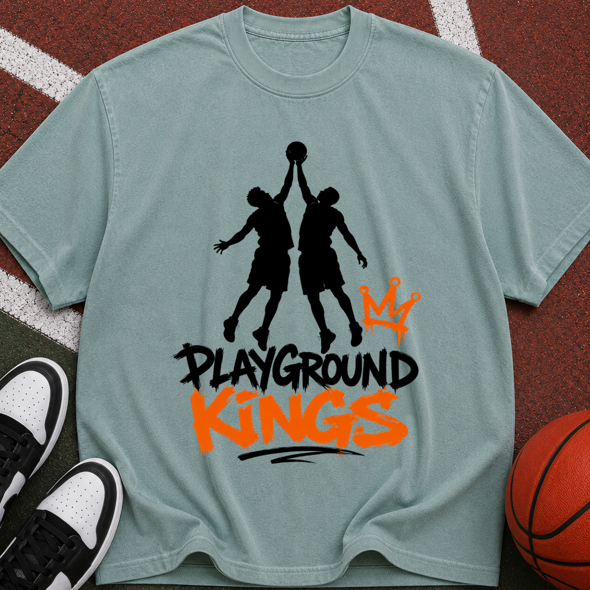 Playground Kings Basketball T-Shirt — Retro Streetball Graphic Tee