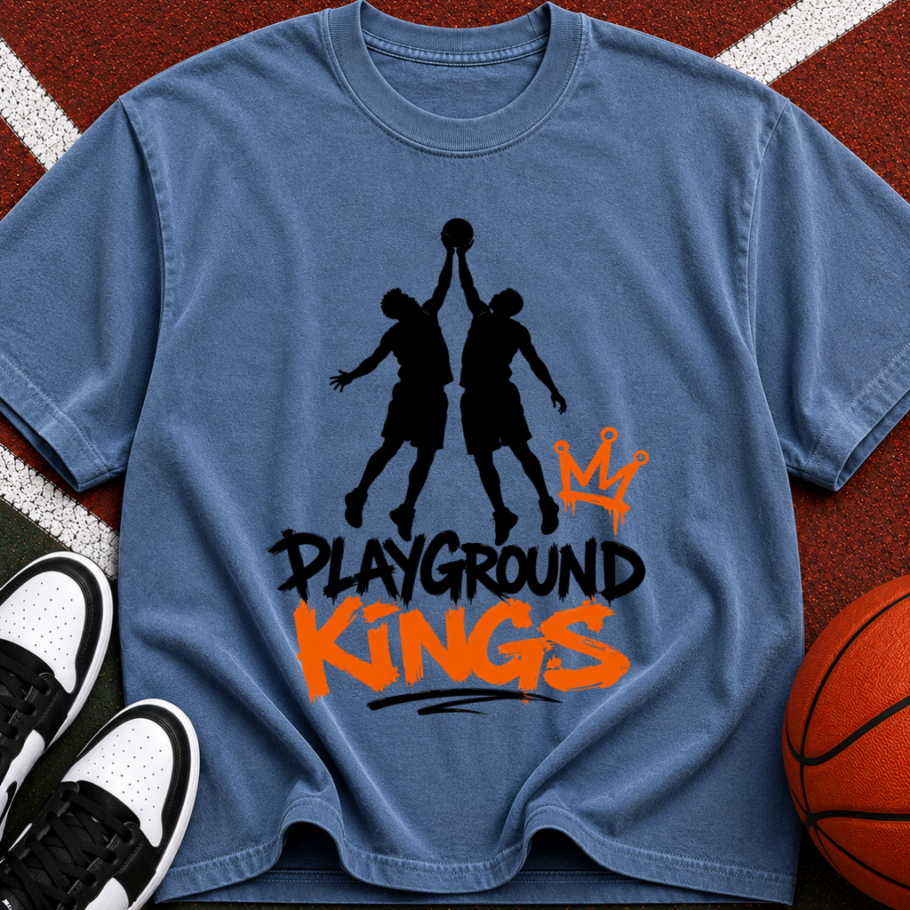 Playground Kings Basketball T-Shirt — Retro Streetball Graphic Tee