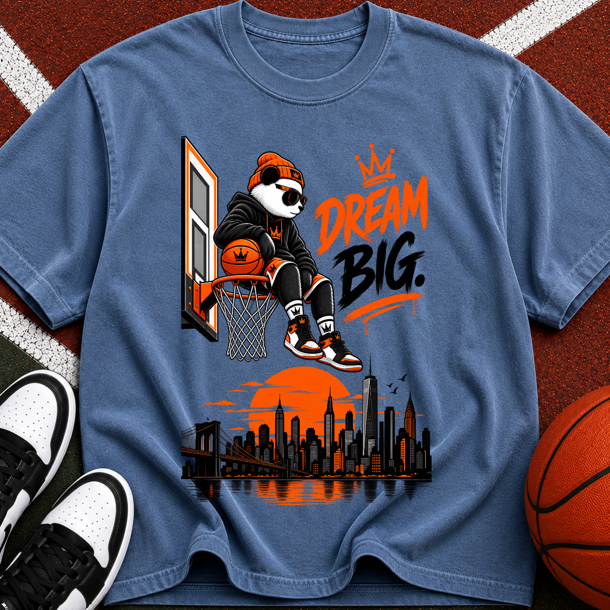 Dream Big Basketball Panda T-Shirt