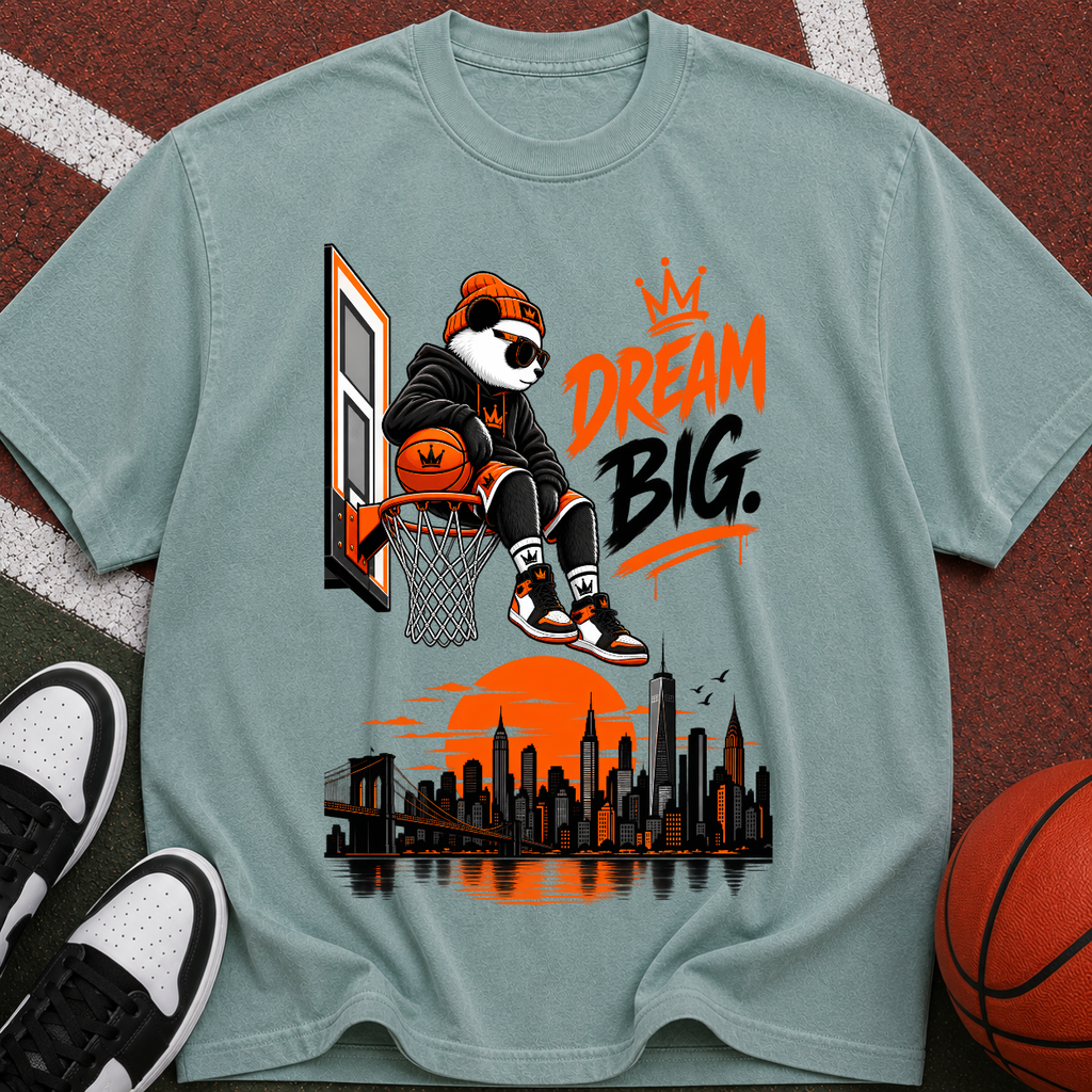 Dream Big Basketball Panda T-Shirt