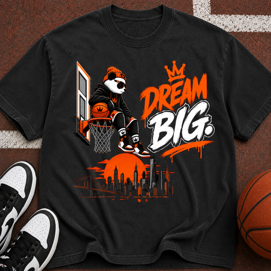 Dream Big Basketball Panda T-Shirt