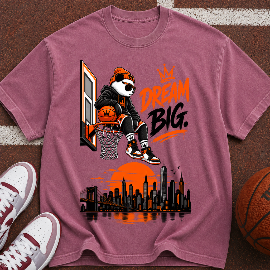 Dream Big Basketball Panda T-Shirt