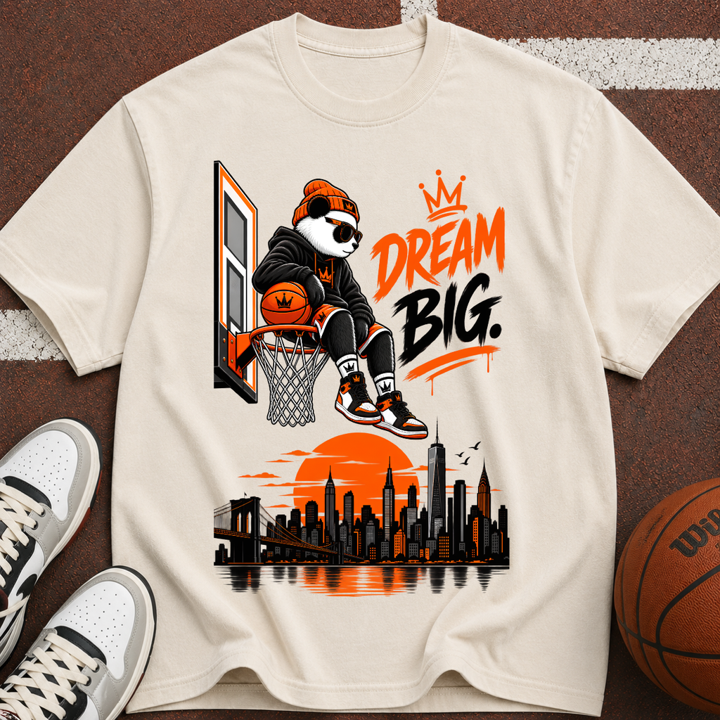 Dream Big Basketball Panda T-Shirt