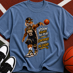 Basketball Tiger Graphic T-Shirt — "Passion Wins the Play" Vintage Streetwear