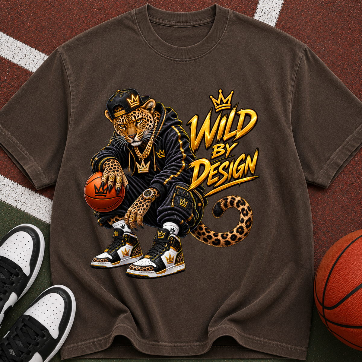 Graphic T-Shirt — "Wild By Design" Basketball Streetwear Tee