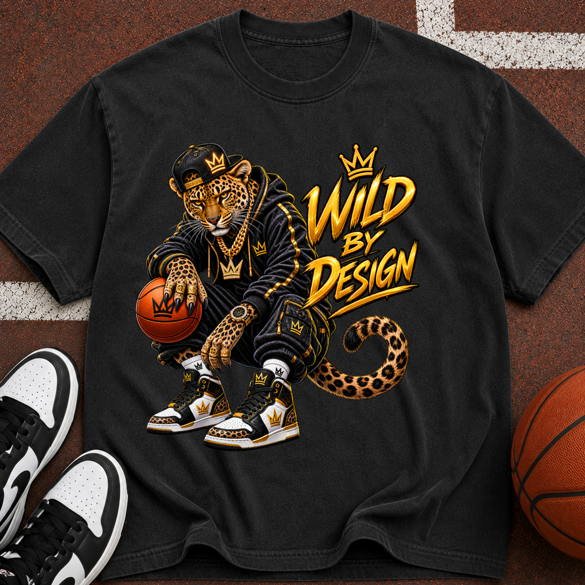 Graphic T-Shirt — "Wild By Design" Basketball Streetwear Tee