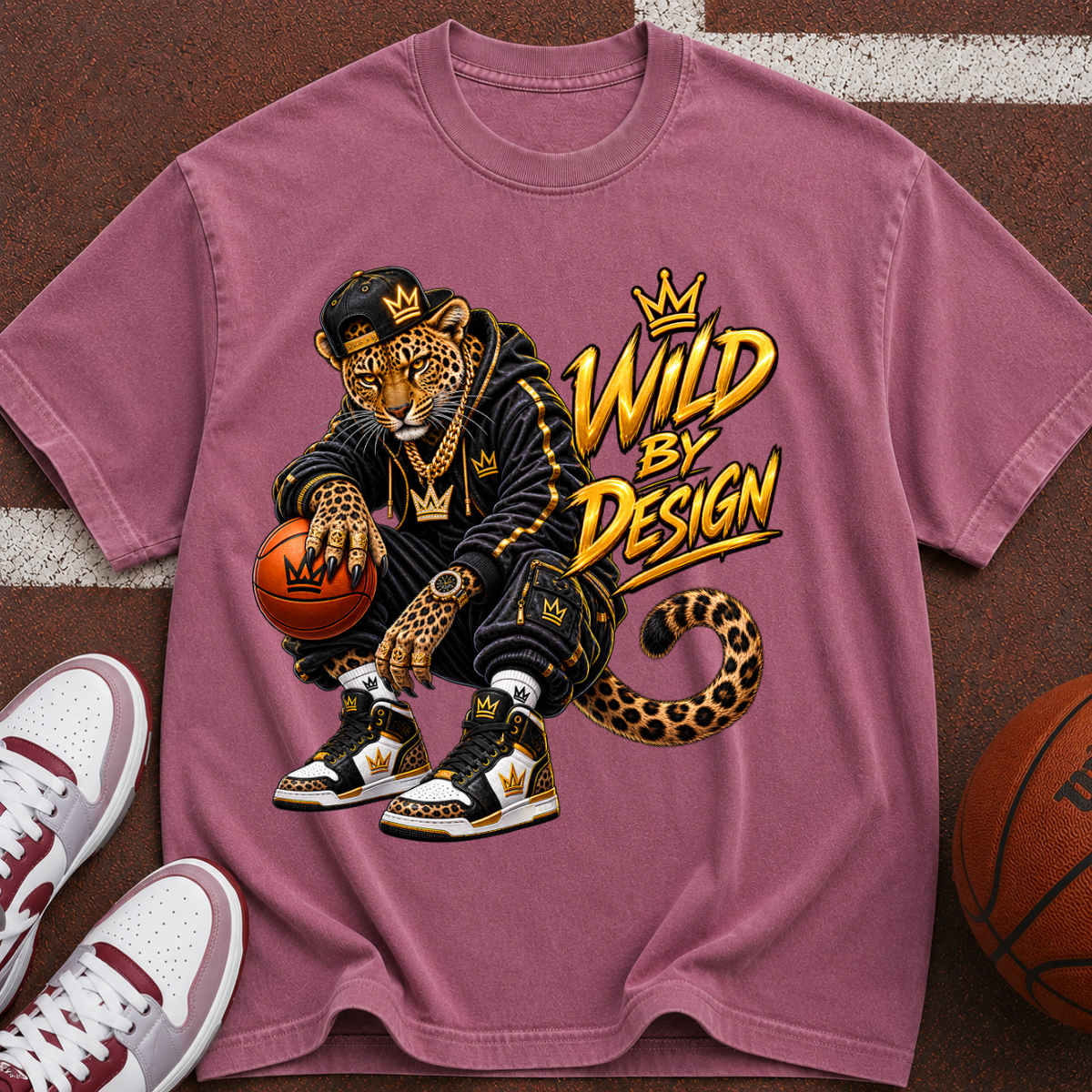 Graphic T-Shirt — "Wild By Design" Basketball Streetwear Tee
