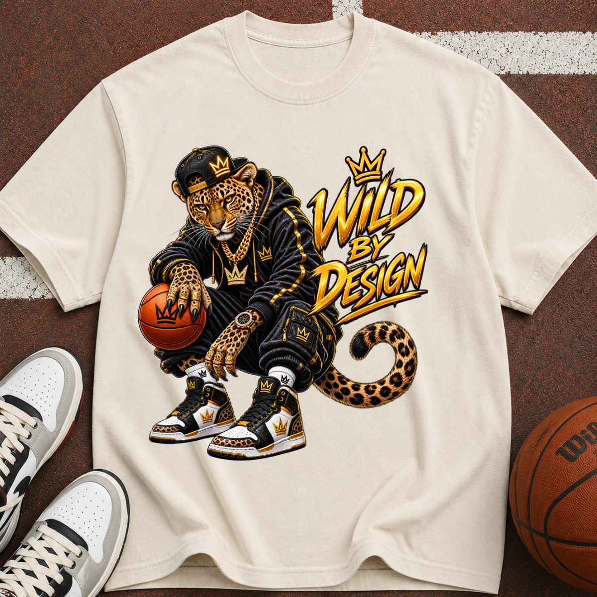 Graphic T-Shirt — "Wild By Design" Basketball Streetwear Tee