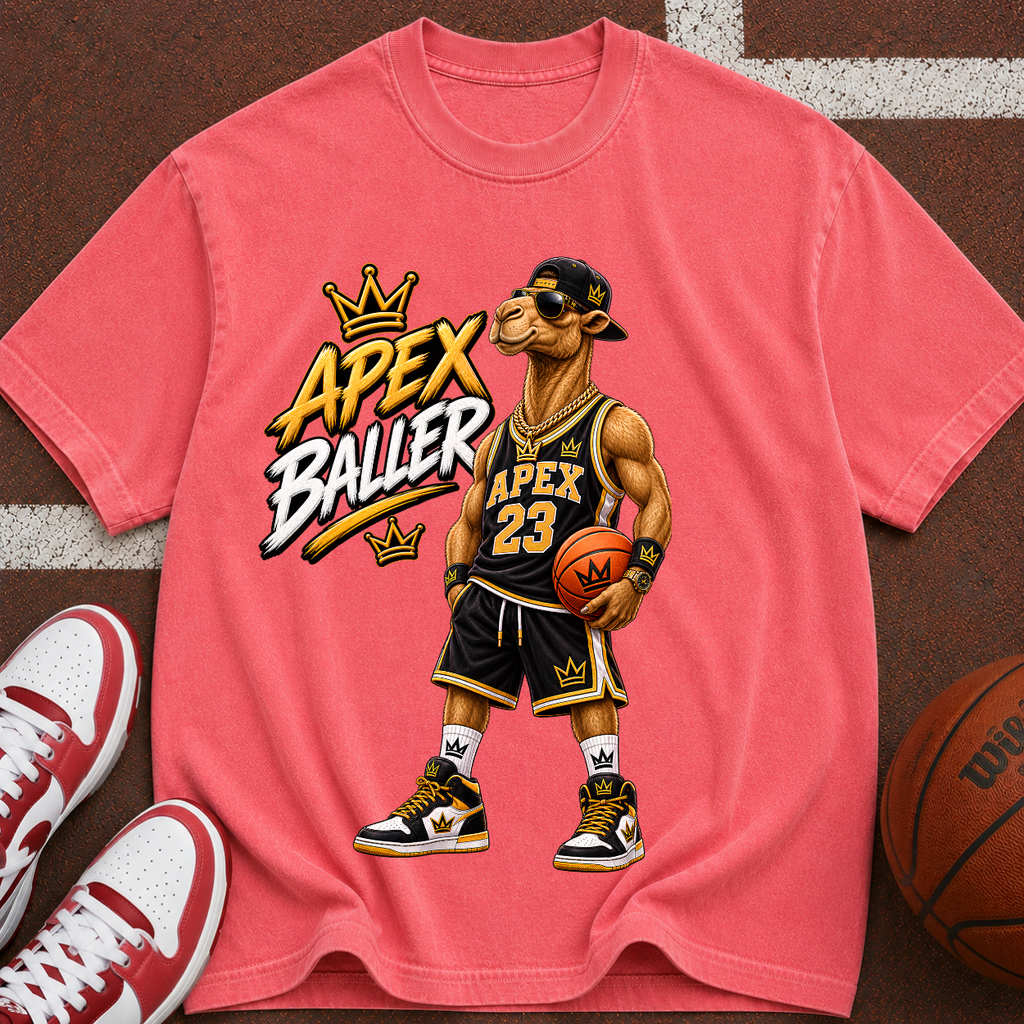 Apex Baller Basketball T-Shirt — Retro Streetwear Hoop Tee