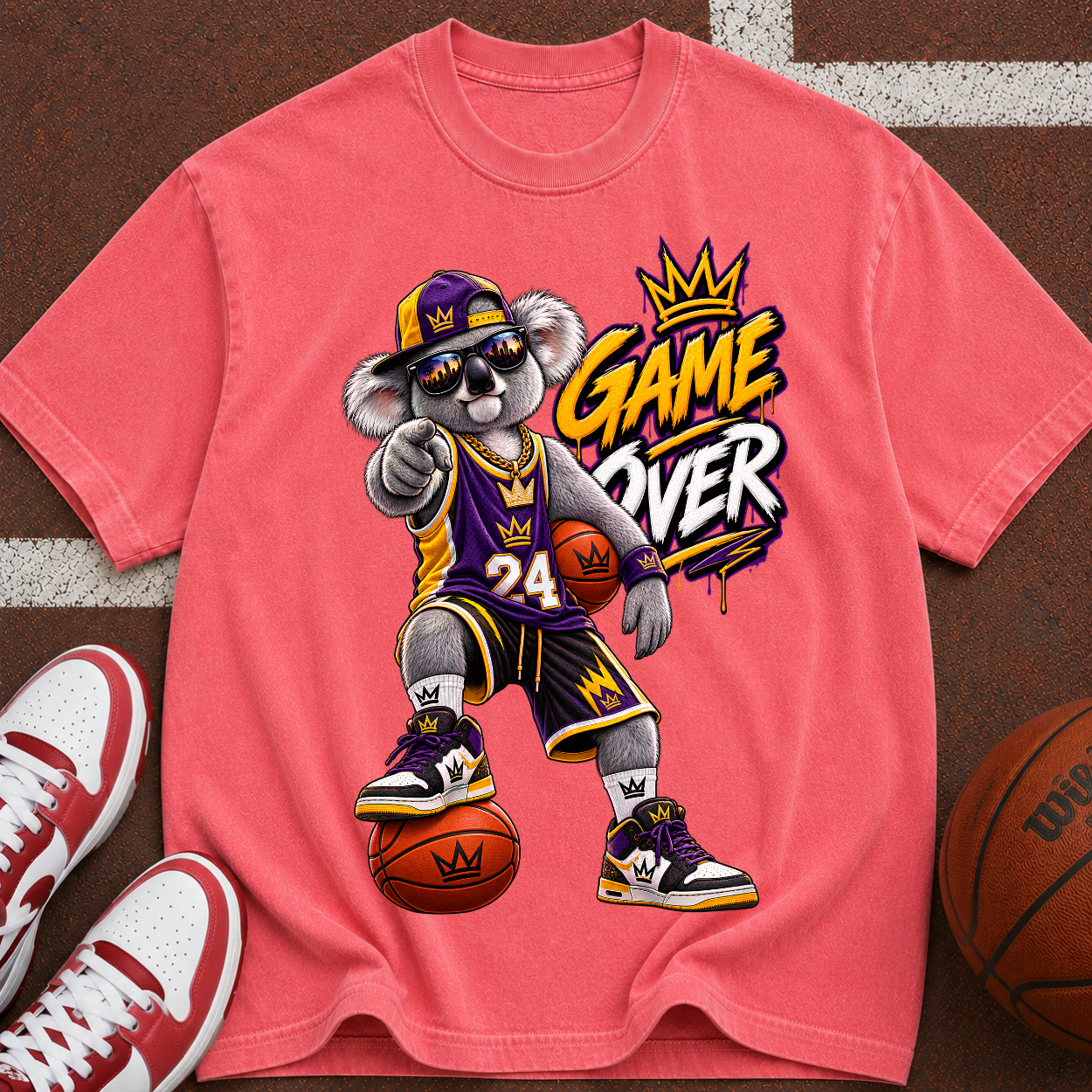 Basketball Mascot “Game Over” T-Shirt